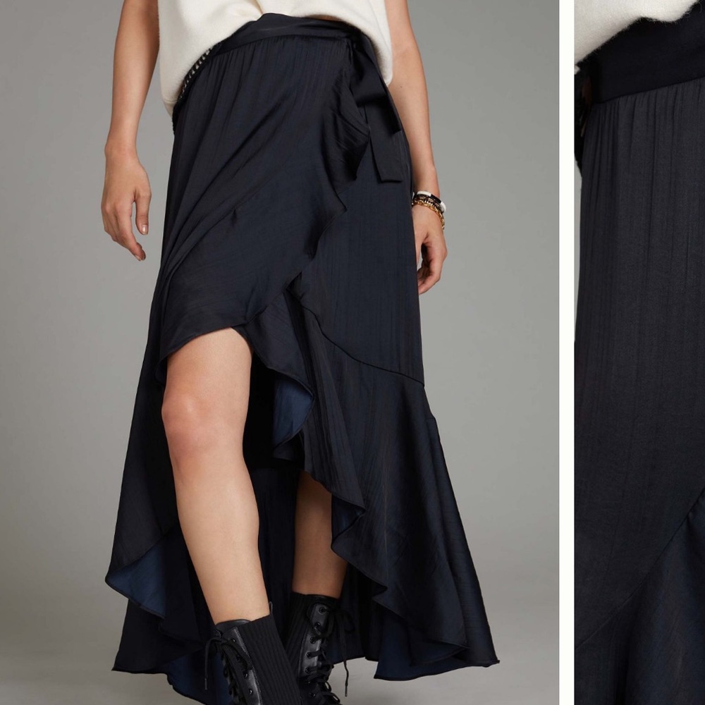 Maeve Ruffle Wrap Maxi Skirt